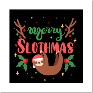 Merry Slothmas Christmas Pajama for Sloth Lovers Posters and Art
